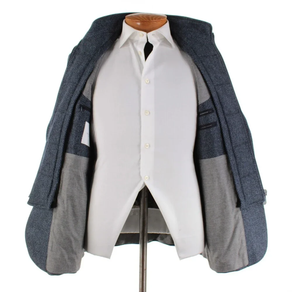 Luigi Bianchi Sartoria NWT Wool Sport Coat / Jacket Size 52R (42R US) In Blue